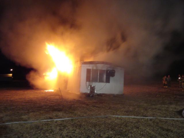 Burning a trailer on Gerards Cove Road