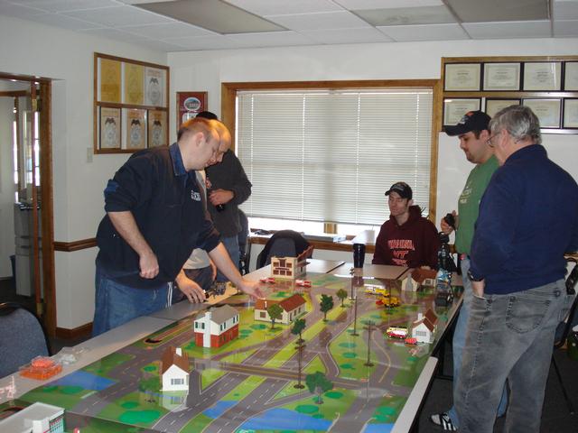 Doing some practical training using the table top. 