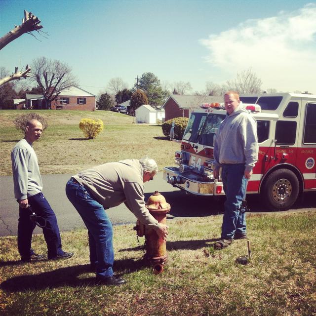 Day crew inspecting local hydrants